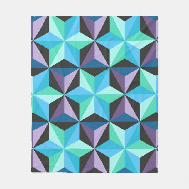 Seamless patchwork pattern with stars. Abstract ge Fleece Blanket (Front)