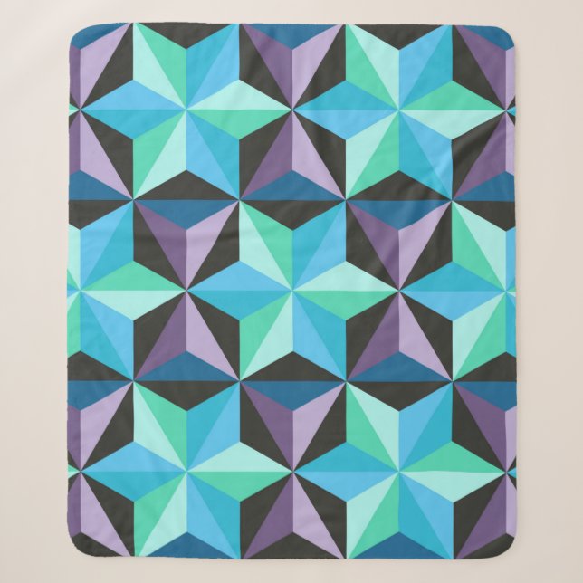 Seamless patchwork pattern with stars. Abstract ge Sherpa Blanket (Front)