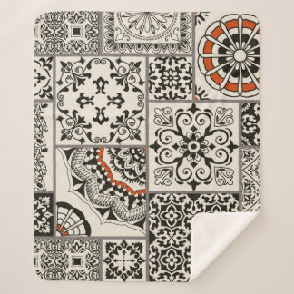 Seamless patchwork tile with Islam, Arabic, Indian Sherpa Blanket