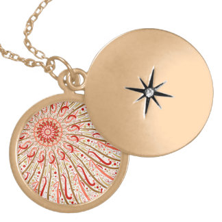 Seamless Pattern Artistic Batik Geometric White Gold Plated Necklace