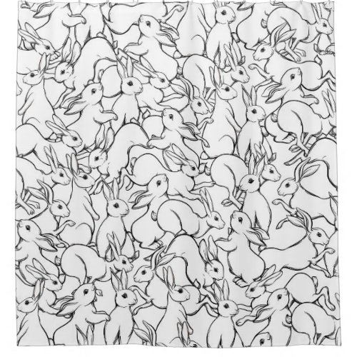 Seamless pattern background with cute rabbits ha shower curtain