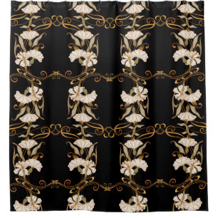 Seamless pattern, background with decorative eleme shower curtain