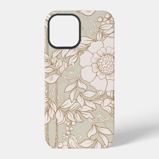 Seamless pattern, background with decorative flowe iphone case (Back)
