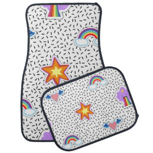 Seamless pattern background with patch cartoon sta car floor mat