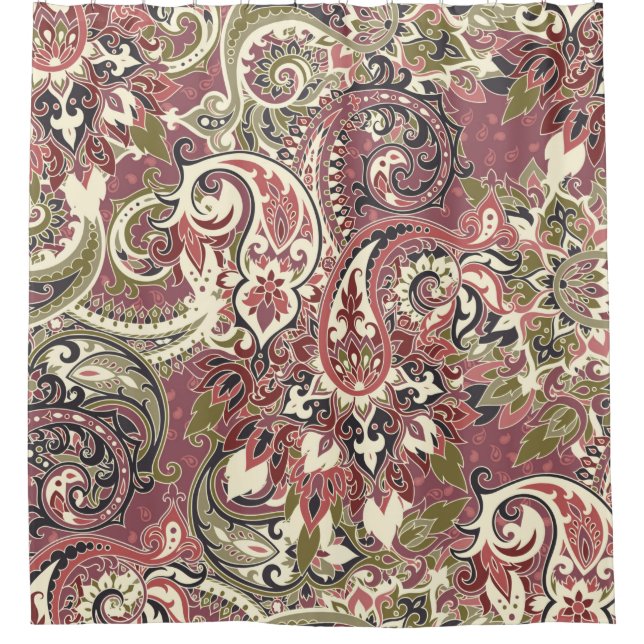 Seamless pattern based on traditional Asian elemen Shower Curtain (Front)