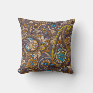 Seamless pattern based on traditional Asian elemen Throw Pillow
