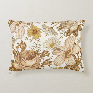 Seamless pattern. Beautiful pink blooming realisti Accent Pillow