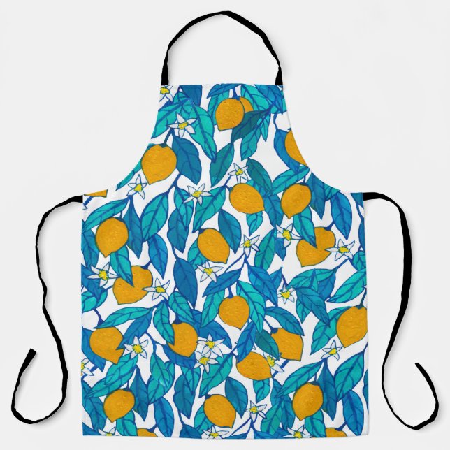 Seamless pattern. Blooming lemon. Flowers neroli.  Apron (Front)