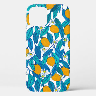 Seamless pattern. Blooming lemon. Flowers neroli. iPhone 12 Case