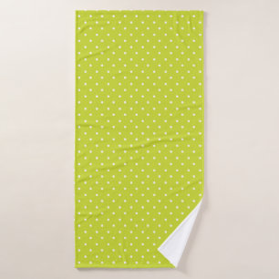 Seamless pattern bright lime polka dot pattern bath towel set