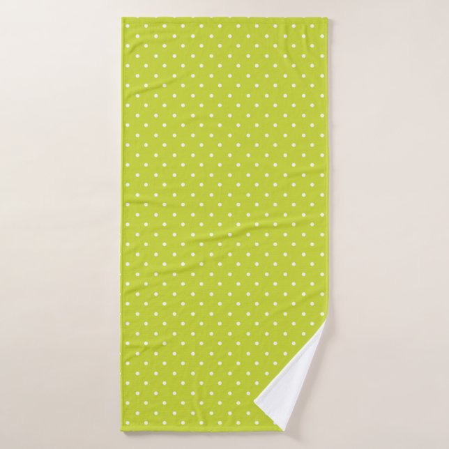 Seamless pattern  bright lime polka dot pattern bath towel set (Bath Towel)