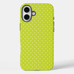 Seamless pattern bright lime polka dot pattern iPhone 16 plus case