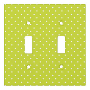 Seamless pattern  bright lime polka dot pattern light switch cover
