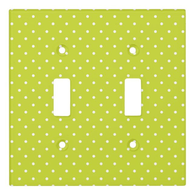 Seamless pattern  bright lime polka dot pattern light switch cover (Front)