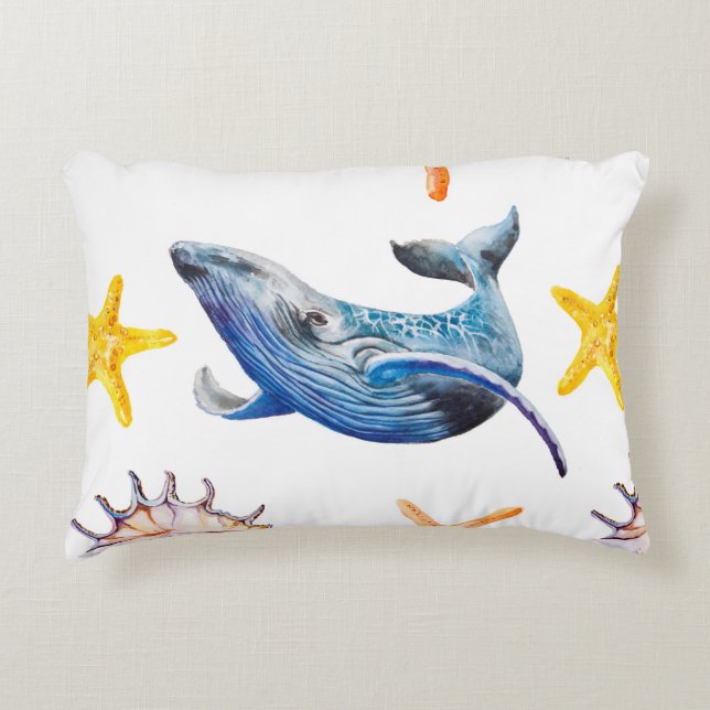 Seamless pattern Caribbean starfish Accent Pillow (Front)