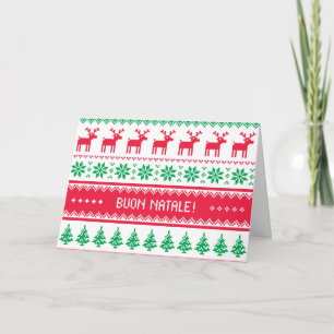 Seamless pattern Christmas card in Italian