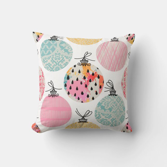 Seamless pattern. Christmas Decor.  Throw Pillow (Front)
