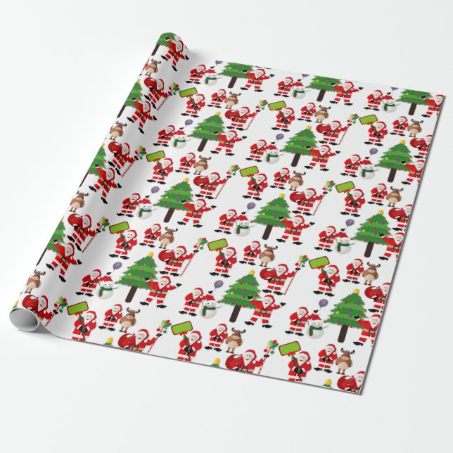 Seamless Pattern Christmas Wrapping Paper (Unrolled)