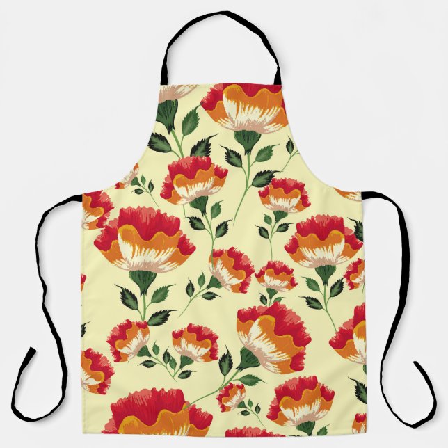 Seamless pattern, colorful flower decoration. apron (Front)