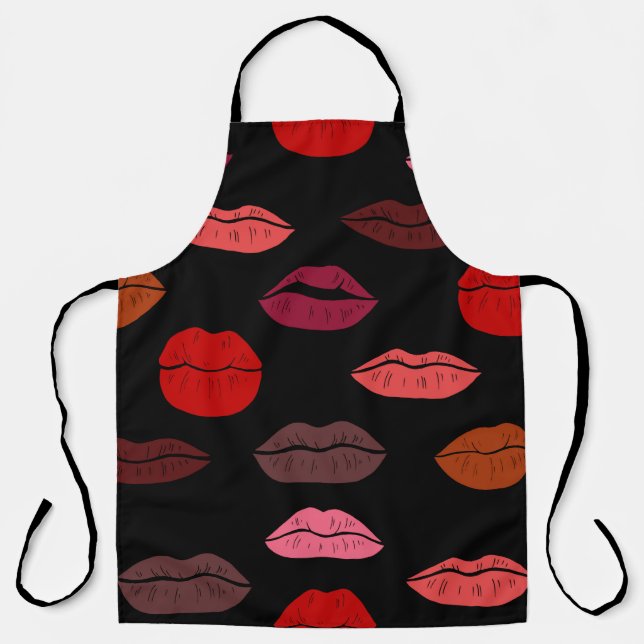Seamless pattern colorful lips apron (Front)