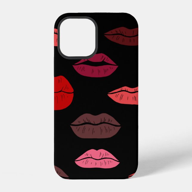 Seamless pattern colorful lips iphone case (Back)