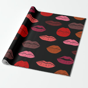 Seamless pattern colorful lips wrapping paper