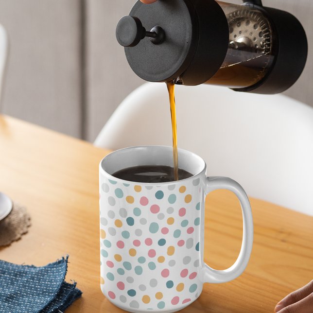 Seamless Pattern Colorful Polka Dots Coffee Mug (Creator Uploaded)