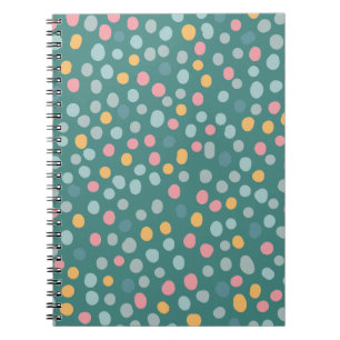 Seamless Pattern Colorful Polka Dots Notebook