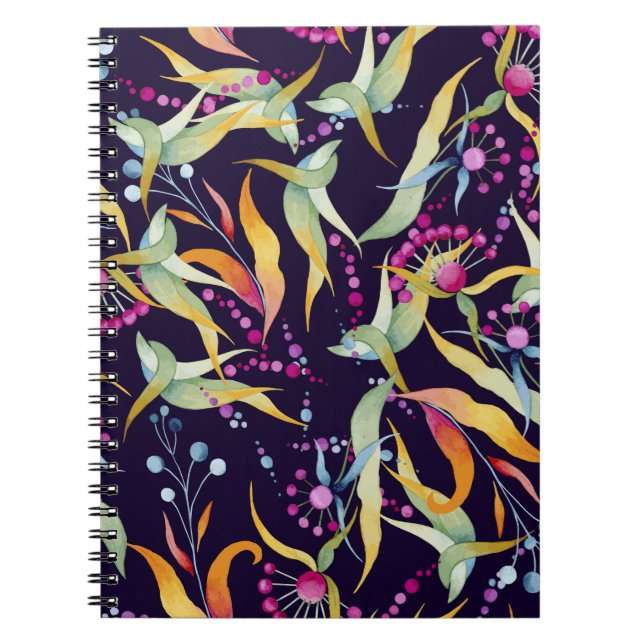 seamless pattern consisting of various plants, flo notebook (Front)