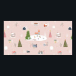Seamless pattern Cute Christmas landscape in the t Poster<br><div class="desc">Seamless pattern Cute Christmas landscape in the town with fairy tale houses, car, polar bear playing ice skates and Christmas trees, Panorama flat design in village on Christmas eve</div>