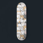 Seamless Pattern Cute Kawaii Cats Skateboard<br><div class="desc">Cartoon painting of cute kawaii kitten kitties in pastel hues. Crazy cat women,  cat parents,  and cute kitten lovers will appreciate these presents. Aesthetic anime art design for teenage girls in a frilly cartoony style.</div>