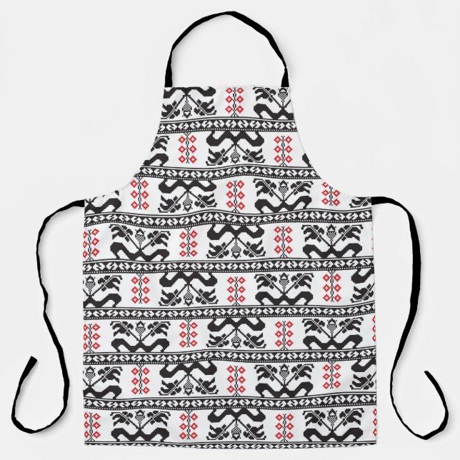 Seamless pattern design inspired by Romanian tradi Apron (Front)