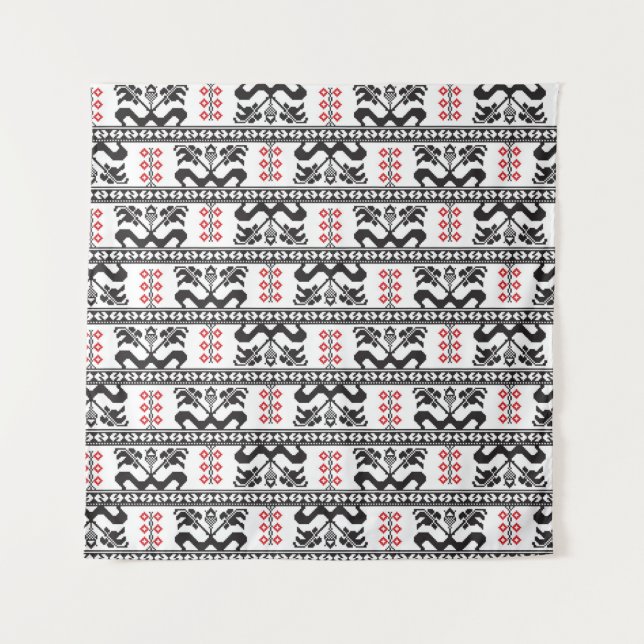 Seamless pattern design inspired by Romanian tradi Tapestry (Front)