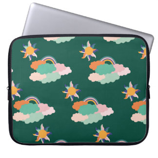 Seamless pattern design with colorful clouds and r laptop sleeve