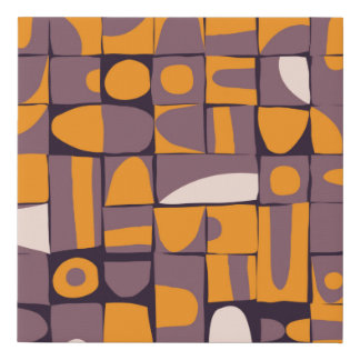 Seamless pattern design with sloppy geometric shap faux canvas print