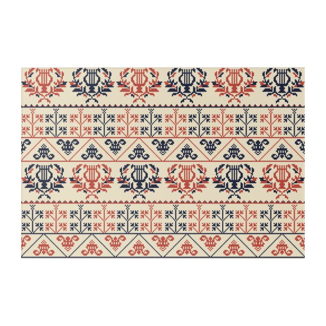 Seamless pattern design with traditional Palestini Acrylic Print (Front)