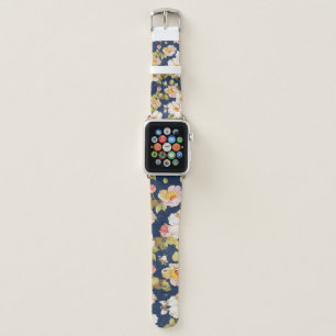 seamless pattern displaying bold flowers. Elegance Apple Watch Band