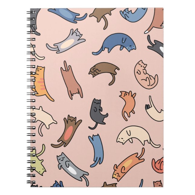 Seamless pattern doodle cats,illustration notebook (Front)