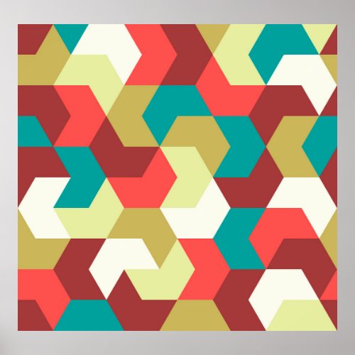 Seamless pattern Endless background of geometric  Poster