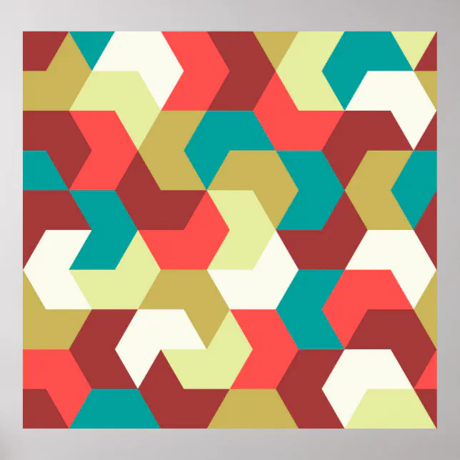 Seamless pattern. Endless background of geometric Poster | Zazzle