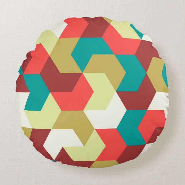Seamless pattern. Endless background of geometric  Round Pillow (Front)