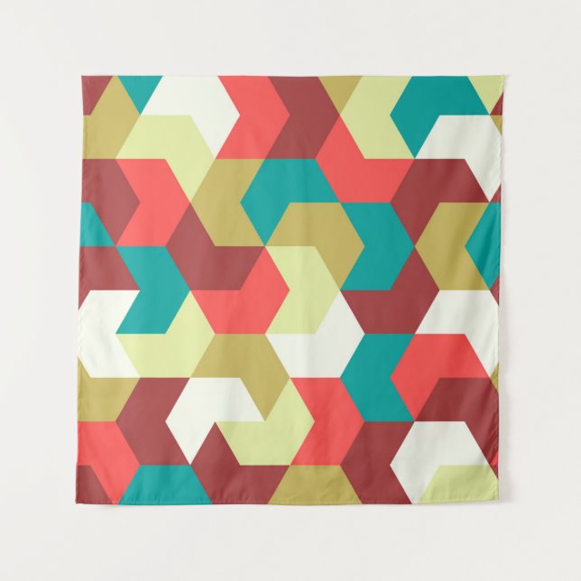 Seamless pattern. Endless background of geometric  Tapestry (Front)