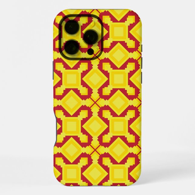 seamless pattern features intricate golden  iphone case (Back)
