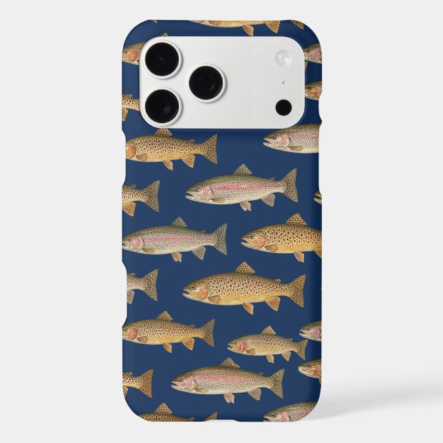 Seamless Pattern Fishing Lover  – Trout Fishing    Case-Mate iPhone Case (Back)