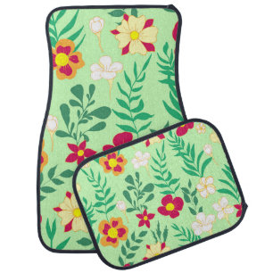 Seamless pattern flower and leaveshome decor, back car floor mat