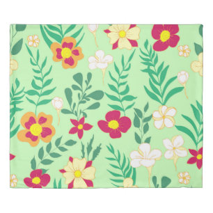 Seamless pattern flower and leaveshome decor, back duvet cover