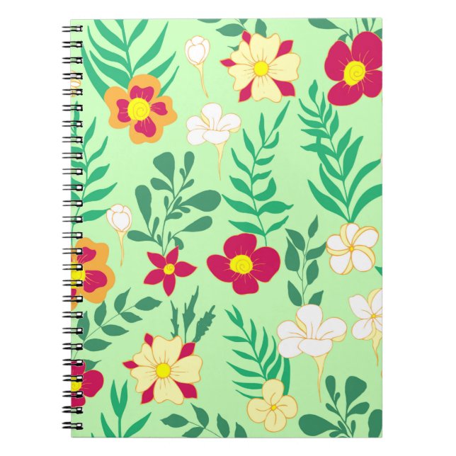 Seamless pattern flower and leaveshome decor, back notebook (Front)