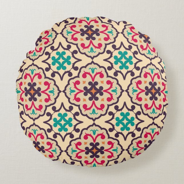 Seamless pattern from RETRO. Round Pillow (Front)