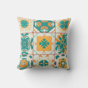 Seamless pattern from the 9 arabic tilesabstract,a throw pillow
