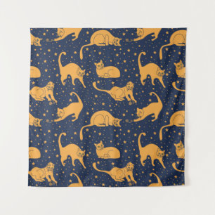 Seamless pattern, funny cats in everyday poses, pl tapestry